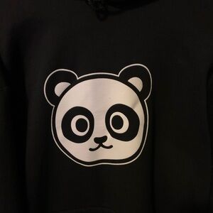 Cute Panda Face Champion Pull Over Hoodie Large